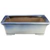 Vaso per bonsai rettangolare in gres smaltato bianco-azzurro 32,5x24,5x9,5 cm - TY119b