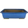 Vaso per bonsai rettangolare in gres smaltato blu 45,5x32x13 cm - ZM003a