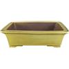 Vaso per bonsai rettangolare in gres smaltato giallo senape 32x24,5x9,5 cm - TY118b
