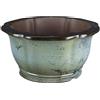 Vaso per bonsai rotondo (forma a fior di loto) in gres smaltato azzurro-blu 18x18x9,5 cm - TY148e