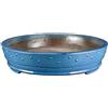 Vaso per bonsai rotondo in gres smaltato blu 36x36x6,5 cm - TY72b