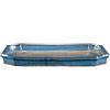 Sottovaso per bonsai rettangolare in gres smaltato blu 21x13,5x1,5 cm - BJ11b