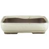 Vaso per bonsai rettangolare in gres smaltato bianco 33x23,5x6,5 cm - BJW7a