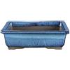 Vaso per bonsai rettangolare in gres smaltato blu 23x17,5x6,5 cm - BJ21a