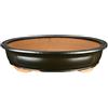 Vaso per bonsai ovale in gres smaltato nero 55x42,5x10,5 cm - 2828a