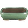 Vaso per bonsai rettangolare in gres smaltato verde 35,5x24x11 cm - 2834a