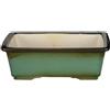 Vaso per bonsai rettangolare in gres smaltato verde 19,5x15x5,5 cm - ZX105G