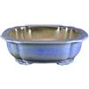 Vaso per bonsai quadrato in gres smaltato azzurro 36x36x10,5 cm - P003