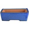 Vaso per bonsai rettangolare in gres smaltato blu 13,5x10x3,5 cm - ZX40