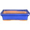 Vaso per bonsai rettangolare in gres smaltato blu 23,5x17,5x6,5 cm - 2835Ra