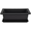Vaso + sottovaso Cinese rettangolare in plastica nera per bonsai 19,5x13,5x6,5 cm - PL23