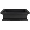 Vaso + sottovaso Cinese rettangolare in plastica nera per bonsai 32x22,5x9,5 cm - PL36