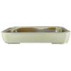 Vaso per bonsai rettangolare in gres smaltato bianco 52x35x7,5 cm - J021a