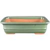 Vaso per bonsai rettangolare in gres smaltato verde 25,5x20x6,5 cm - J019c