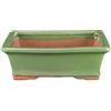 Vaso per bonsai rettangolare in gres smaltato verde 22x17x6,5 cm - GA1