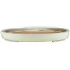 Vaso per bonsai ovale in gres smaltato bianco 37,5x27,5x3 cm - J07d