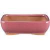 Vaso per bonsai rettangolare in gres smaltato rosa 27x22x7 cm - GA6