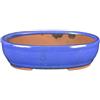 Vaso per bonsai ovale in gres smaltato blu 28x21x7 cm - GA13