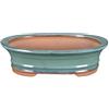 Vaso per bonsai ovale in gres smaltato verde 27x20,5x6 cm - GA10
