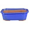 Vaso per bonsai rettangolare in gres smaltato blu 27x20x8 cm - GA9