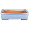 Vaso per bonsai rettangolare in gres smaltato azzurro 13,5x10x2 cm - G6d