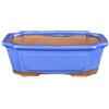 ZZZ Vaso per bonsai rettangolare in gres smaltato blu 22,5x17x7 cm - G4b