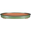 Vaso per bonsai ovale in gres smaltato verde 30x21,5x3 cm - J08d