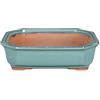 Vaso per bonsai rettangolare in gres smaltato verde 25,5x19x6,5 cm - G222a