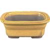 Vaso per bonsai Giapponese Morrisan rettangolare in gres smaltato giallo senape 11x8,5x4,5 cm - B03-3-3F