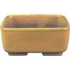 Vaso per bonsai Giapponese Morrisan rettangolare in gres smaltato giallo senape 11x8,5x4,5 cm - B03-3-4F