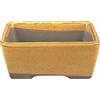 Vaso per bonsai Giapponese Morrisan rettangolare in gres smaltato giallo senape 9x7x3,5 cm - B02-8-4H
