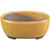 Vaso per bonsai Giapponese Morrisan ovale in gres smaltato giallo senape 9,5x7,5x3,5 cm - B02-8-1H