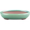 Vaso per bonsai Giapponese Morrisan ovale in gres smaltato verde acqua 9,5x7x2 cm - B02-8-10I