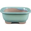 Vaso per bonsai Giapponese Morrisan rettangolare in gres smaltato verde acqua 7,5x6,5x3 cm - B02-8-12I