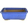 Vaso per bonsai rettangolare in gres smaltato blu 20,5x14x7,5 cm - BJA12b