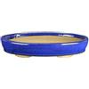 Vaso per bonsai ovale in gres smaltato blu 39x28x6,5 cm - BJA6a