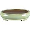 Vaso per bonsai ovale in gres smaltato verde smeraldo 21,5x17x6,5 cm - TY134e