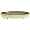 Vaso per bonsai ovale in gres smaltato giallo 52,5x39x5 cm - TY113c