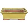 Vaso per bonsai rettangolare in gres smaltato giallo-verde 22x17x6,5 cm - GA1B