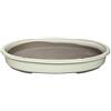 Vaso per bonsai Giapponese Morrisan ovale in gres smaltato bianco 25,5x18,5x4 cm - B23-43b
