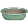 Vaso per bonsai Giapponese Morrisan ovale in gres smaltato verde 21x18x6 cm - B21-23a