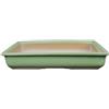 Vaso per bonsai Giapponese Morrisan rettangolare in gres smaltato verde 31x19x5,5 cm - B19-35c
