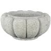 Vasca rotonda cinese a fior di loto in pietra Kikubachi (granito rosa) (Tsukubai) scolpita a mano per giardini zen, 30x30xh15 cm - GFW200D30