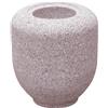 Vasca rotonda cinese in pietra (granito rosa) (Tsukubai) scolpita a mano per giardini zen, 45x45xh50 cm - GFW209D45