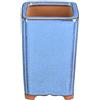 Vaso per bonsai quadrato (stile a cascata) in gres smaltato blu 7x7x12 cm - SF38