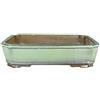 Vaso per bonsai rettangolare in gres smaltato verde 40,5x30,5x8,5 cm - PB010
