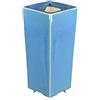 Vaso per bonsai quadrato (stile a cascata) in gres smaltato azzurro 7,5x7,5x20,5 cm - YM11A