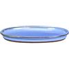 Sottovaso per bonsai ovale in gres smaltato blu 17x12x1 cm - BM4S