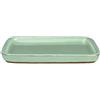 Sottovaso per bonsai rettangolare in gres smaltato verde 17,5x12,5x1 cm - BM1S