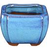 Vaso per bonsai quadrato in gres smaltato blu-verde scuro 9x9x7 cm - XCA036